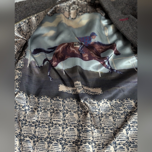 Ted Baker Wool Herringbone Blazer Women’s Brown Tweed Elbow Patch Jacket 2 - Picture 8 of 11